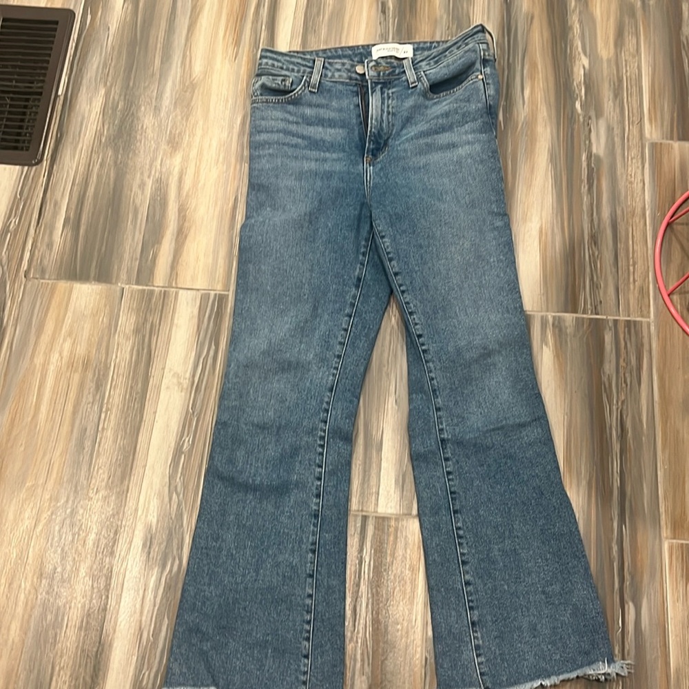 Just black high rise crop flare size 27